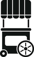 Poster - This icon represents a mobile street food cart, often found in urban environments, selling food and beverages