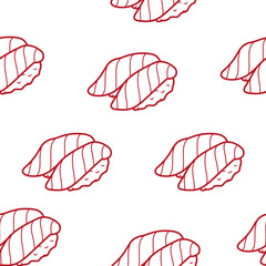 Wall Mural - sushi pattern background. Japanese food seamless pattern background. sushi seamless pattern background. doodle sushi pattern background.