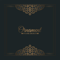 Sticker - Elegant gold decorative frame design background