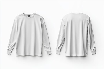 White Long Sleeve Tshirt Mockup Isolated created with Generative AI