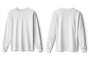 White Long Sleeve Tshirt Mockup Isolated created with Generative AI