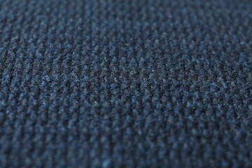 Sticker - Texture of dark blue knitted fabric as background, closeup