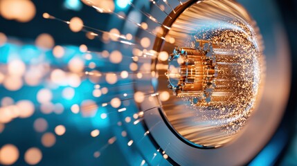 a close up of a superconducting magnet, a key component of particle accelerators, showcasing its int