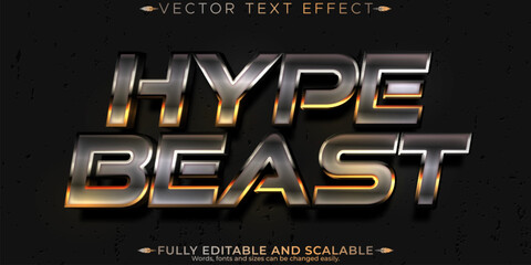 Wall Mural - Metallic editable text effect, editable beast and robot text style