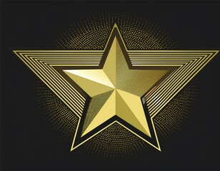 gold star on black