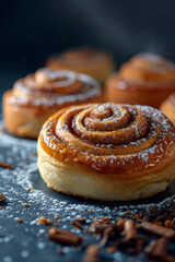 Wall Mural - Freshly baked cinnamon rolls