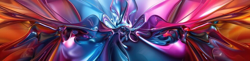 Wall Mural - A vibrant abstract composition featuring flowing colors and shapes that create a dynamic visual experience.