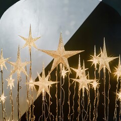 Wall Mural - Glitter vintage lights background. light silver and black. defocused.