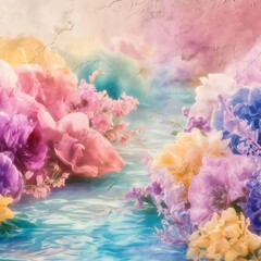 Wall Mural - Beautiful colorful pastel background texture