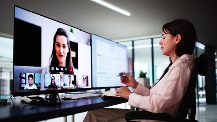 Canvas Print - Online Video Conference Job Interview Meeting