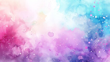 Wall Mural - Vibrant abstract watercolor background with blue, purple, and pink splashes