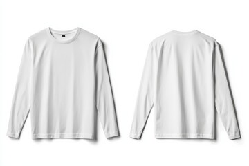 White Long Sleeve Tshirt Mockup Isolated created with Generative AI