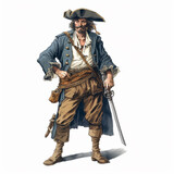 Man in a pirate costume. AI Generated