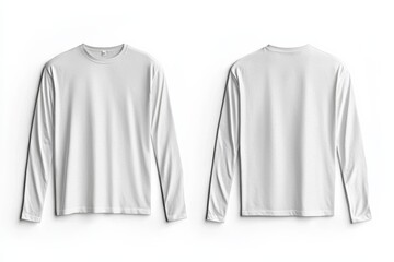 White Long Sleeve Tshirt Mockup Isolated created with Generative AI