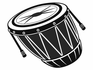 Agogo percussion musical instrument vector illustration isolated. Folk Brasil instrument ink hand drawn. Ethnic drum of Latin America. Black white element for postcard, brochure, poster, textbook 
