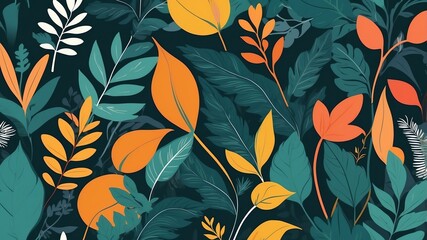 Wall Mural - abstract botanical shapes vector art background