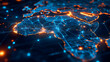 © Siasart Studio - A digital representation of Africa with network connections.