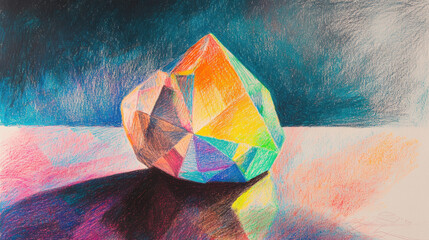 Poster - Colorful Crystal Drawing.