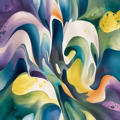 Wall Mural - Abstract hand painted watercolor background.