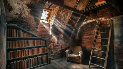 Poster - Old room with brick wall