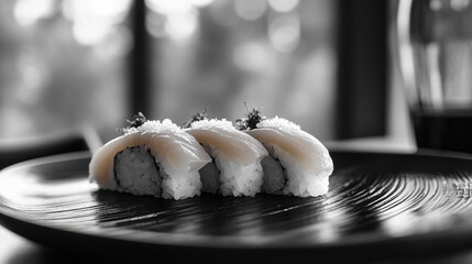 Canvas Print - Sushi Rolls on Plate.