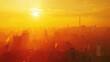 © Saim Art - Shot of red city and yellow sky hot temperature concept