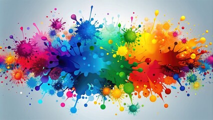 Wall Mural - Ink splat background with colorful splashes , abstract, paint, texture, vibrant, artistic, creativity, design, backdrop