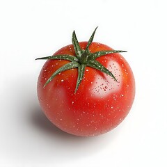 Poster - 3D Illustration of a Fresh, Ripe Tomato with Water Droplets