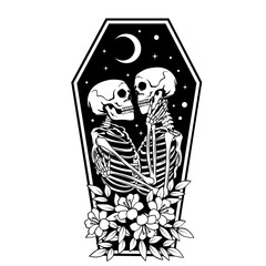 skeleton lover | night skeleton | relationship goal | death love | tarot card | floral skeleton | de