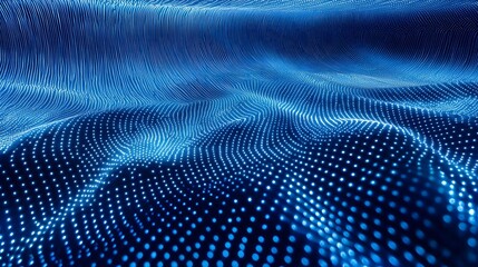 Sticker - Mesmerizing Blue Swirling Digital Waves Abstract Background