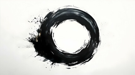 Sticker - A minimalist black circle with splashes, symbolizing simplicity.