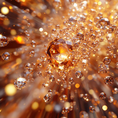 Wall Mural - Golden Diamond Burst.