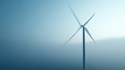 Wall Mural - Minimal AI-powered wind turbine monitoring system, clean design with soft light, ample copy space around, copy space for stock photo with minimal concept, No logo, No Trademark, No text