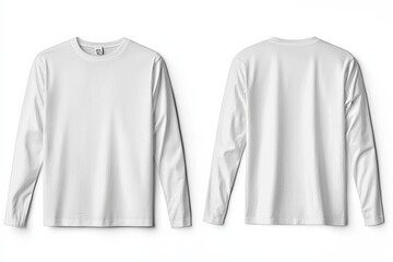 White Long Sleeve Tshirt Mockup Isolated created with Generative AI