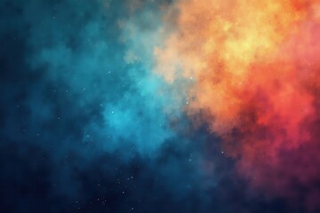Wall Mural - Abstract Background of Blue and Orange Nebulae