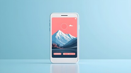 Wall Mural - a flat design of a minimalist photo editing app with intuitive tool placement