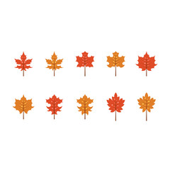 Wall Mural - Leaves cartoon ,autumn leaves cartoon. Digital art illustration.
