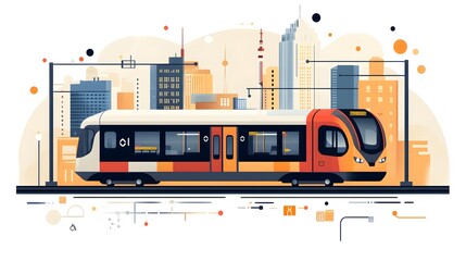 Wall Mural - flat design of a public transportation schedule with consistent typography and icons