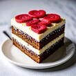 © Rezhwan - Layered Vanilla Cake with Strawberries on Top