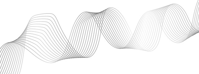 Poster - Abstract colorful wave line transparent background with modern stream wave. vector illustration of gray colored wave lines. Frequency sound wave lines and twisted curve lines