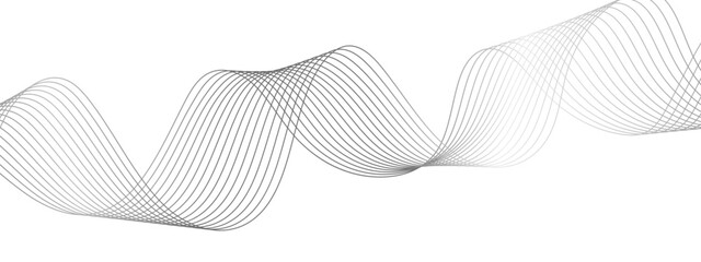 Poster - Abstract colorful wave line transparent background with modern stream wave. vector illustration of gray colored wave lines. Frequency sound wave lines and twisted curve lines