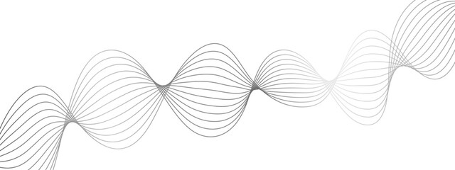 Poster - Abstract colorful wave line transparent background with modern stream wave. vector illustration of gray colored wave lines. Frequency sound wave lines and twisted curve lines