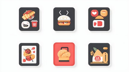 Wall Mural - a flat design of a digital library app with intuitive book search and organization