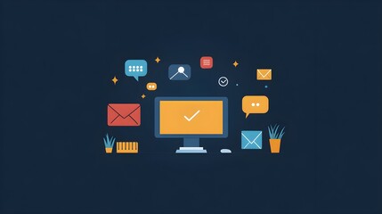 Wall Mural - a flat design of a minimalist email app with clear inbox organization and intuitive navigation