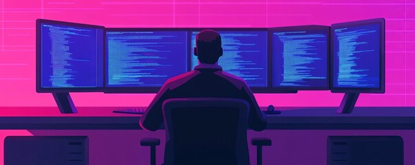 Augmented database coding, virtual screens, coder refining, sleek office design