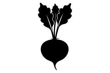 Wall Mural - Sugar beet silhouette black vector art illustration