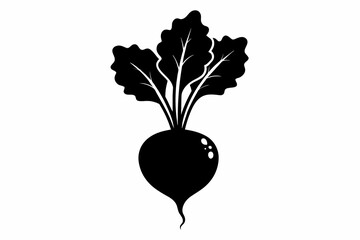 Wall Mural - Sugar beet silhouette black vector art illustration