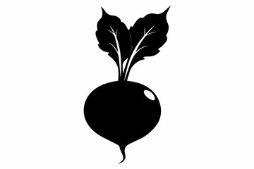 Canvas Print - Sugar beet silhouette black vector art illustration