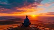 © Panupan - Man Contemplating Sunrise Over Mountain Range
