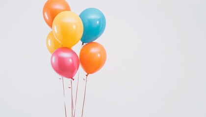 Vibrant Balloons Floating on a Blank Canvas: